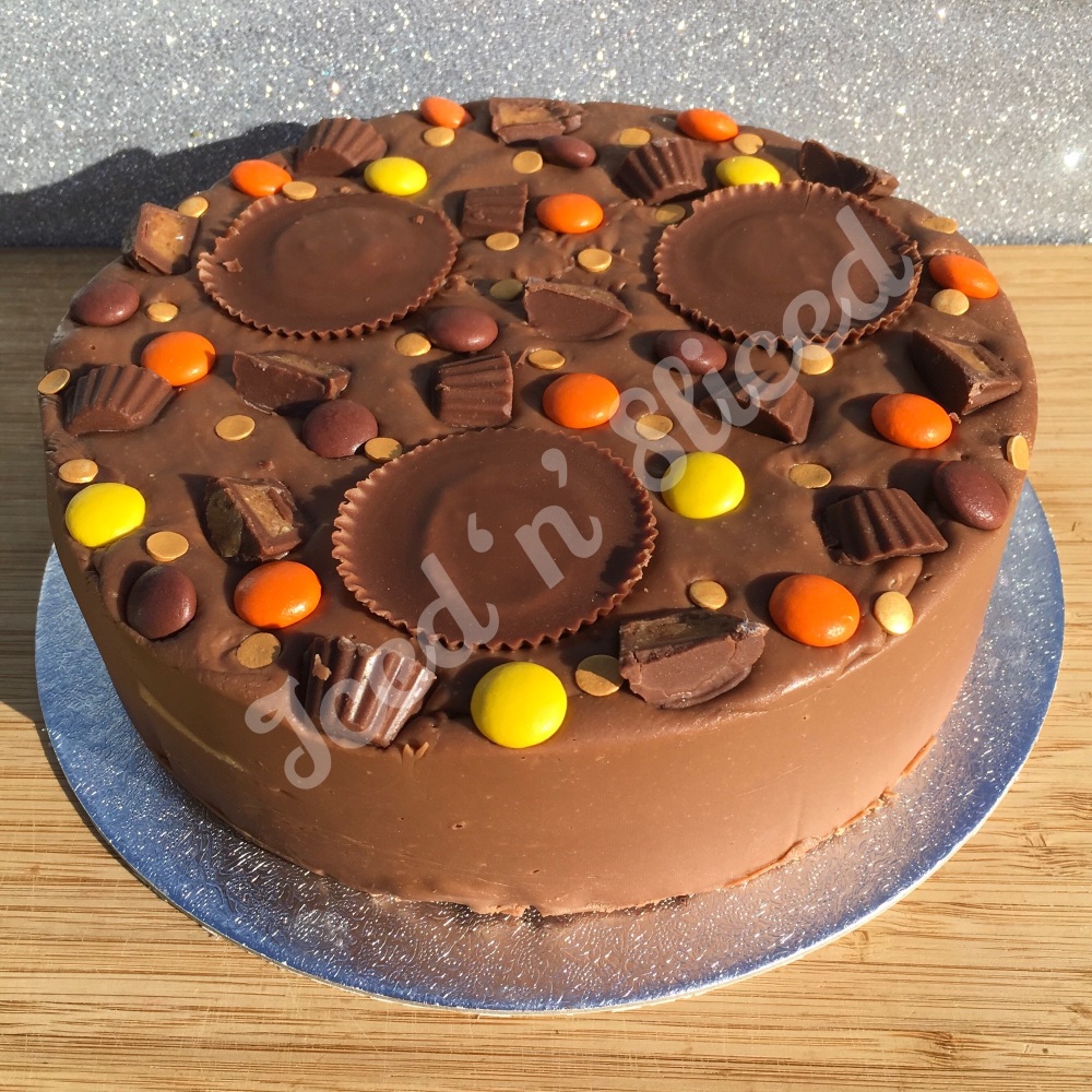 Reeses Peanut Butter solid fudge cake 
