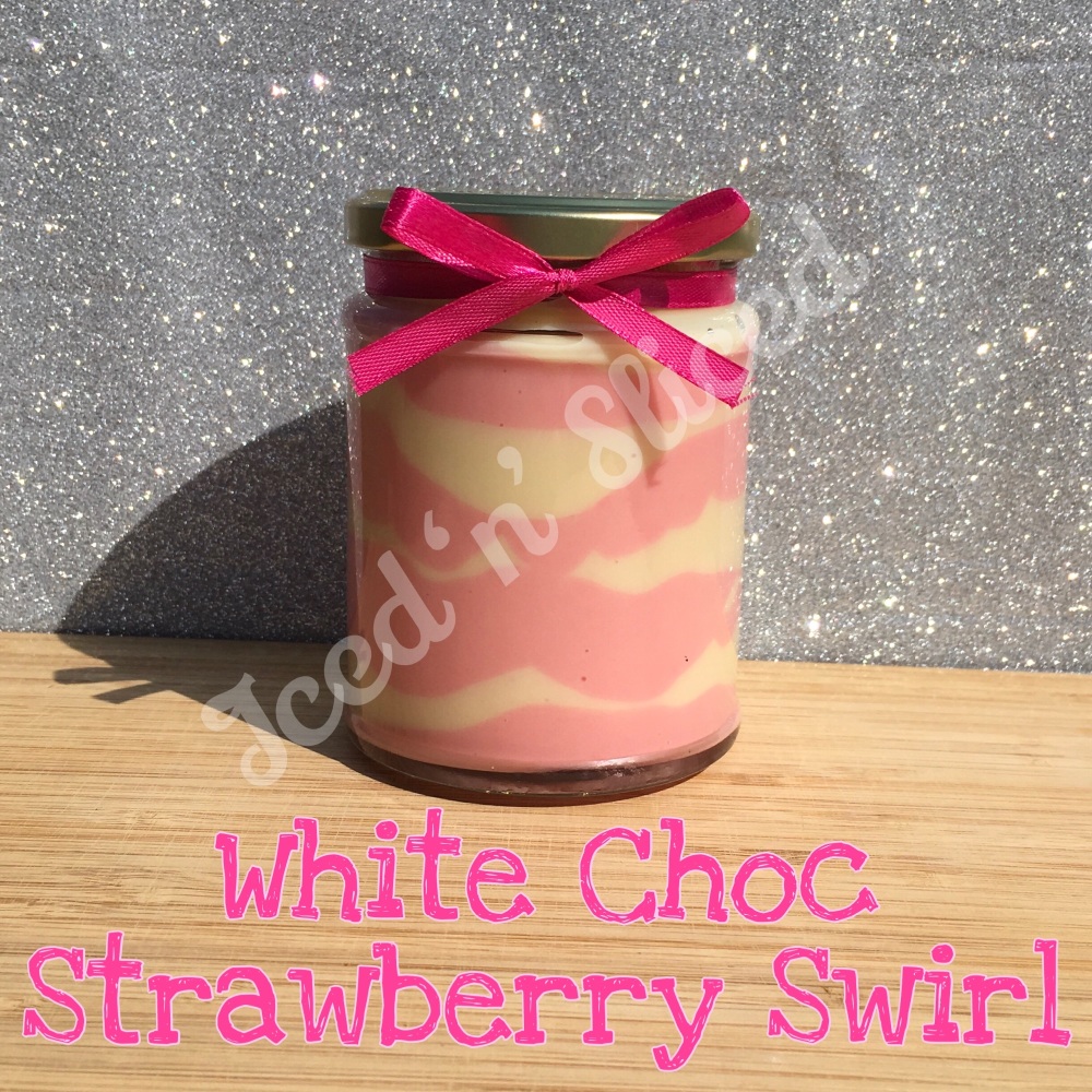 NEW JAR - White Choc Strawberry Swirl little pot of fudge