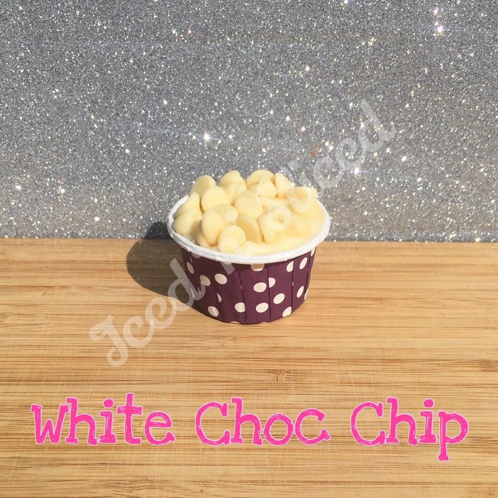 White Choc Chip mini fudge cup