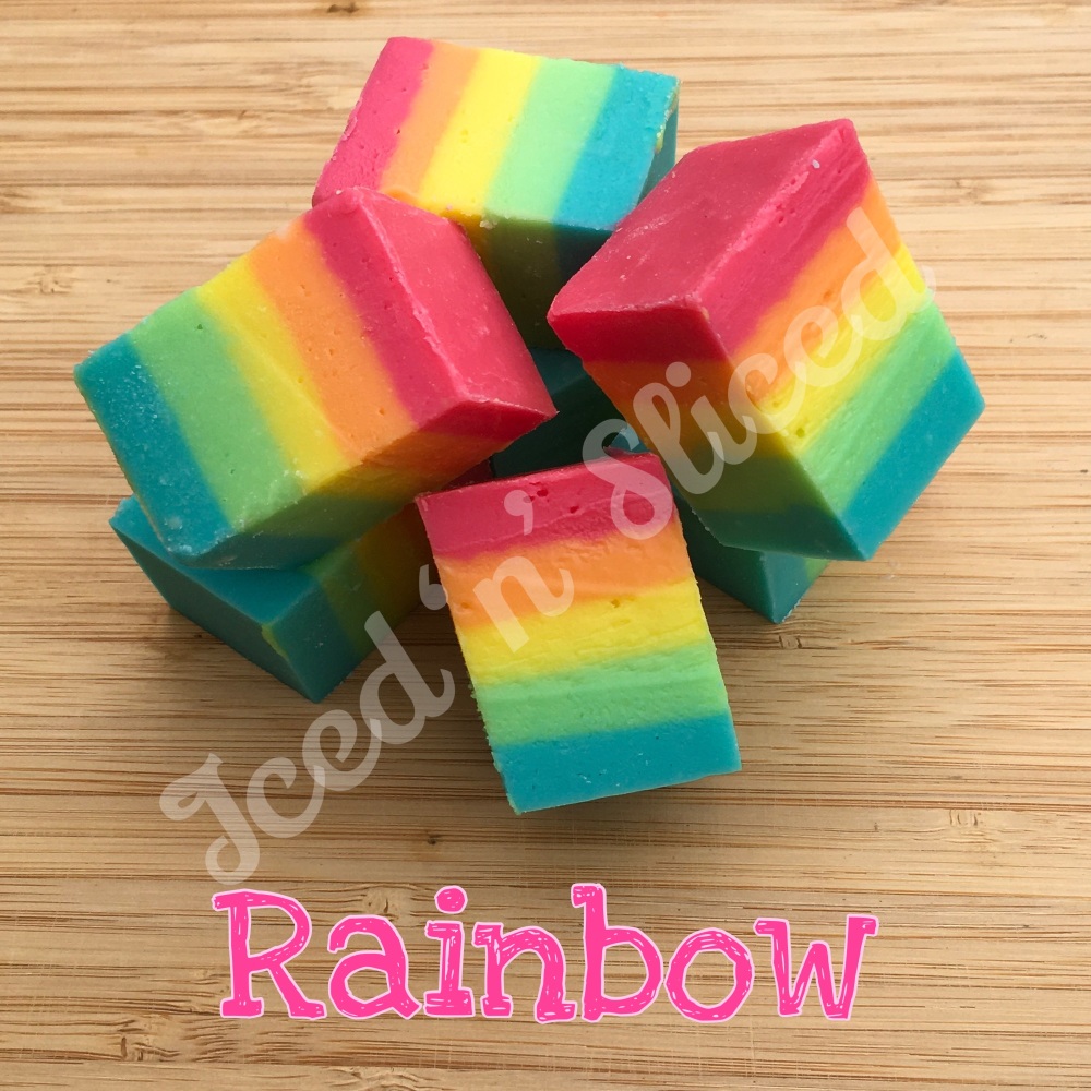 Rainbow fudge pieces