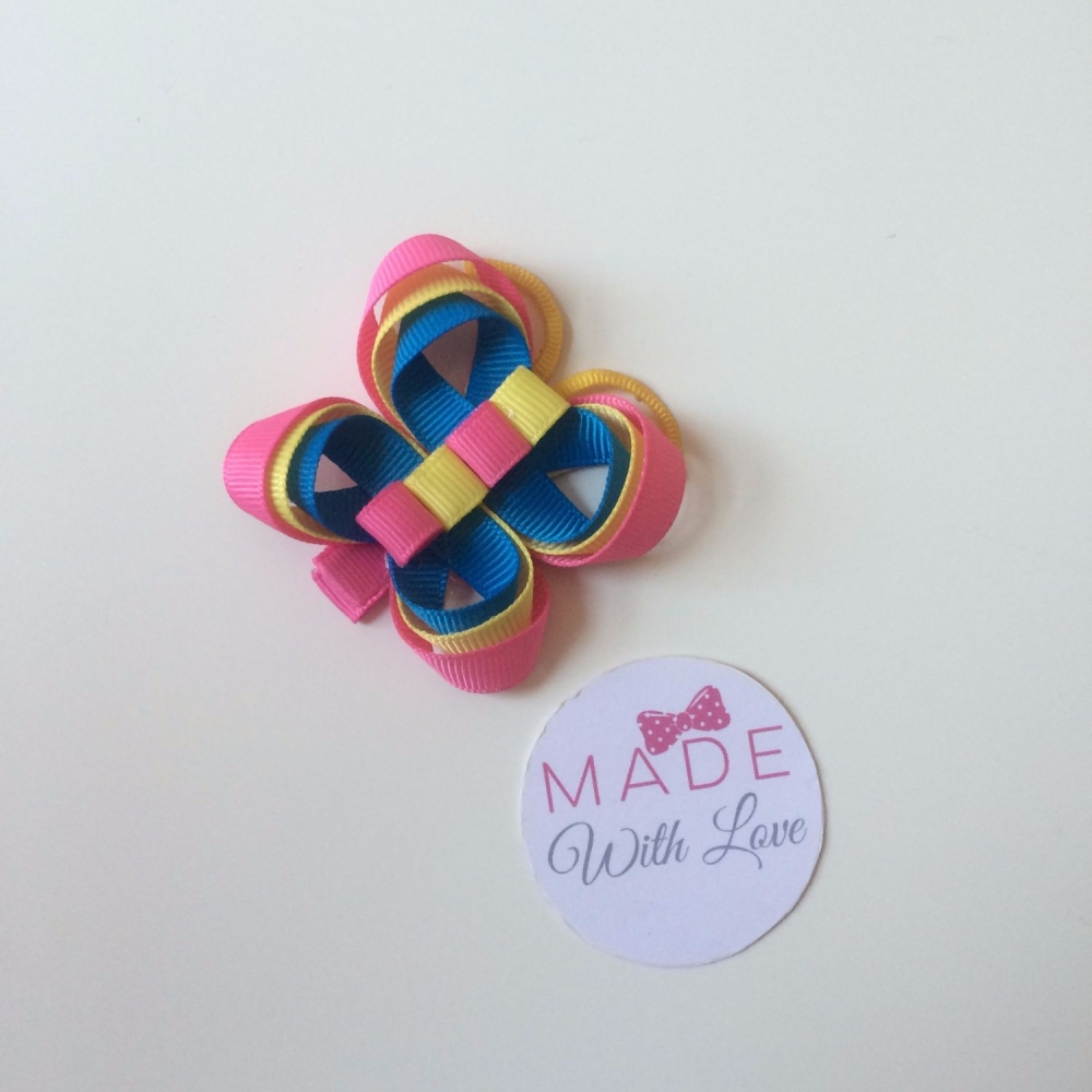 Butterfly Clip - Pink, Yellow & Royal Blue