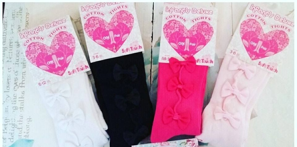 Baby Bow Tights - 4 Colours 