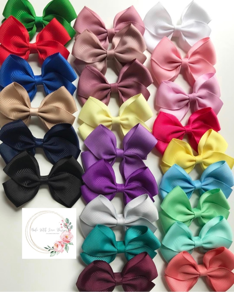 2.5” Bow Clips - 27 colours to choose 