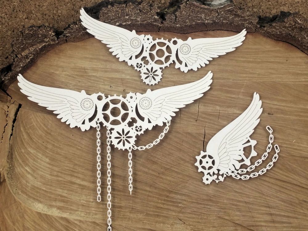 Steampunk Flying Hearts - Big Chained Wings (4750)