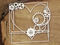 Steampunk Flying Hearts - Big Square Frame (4752)