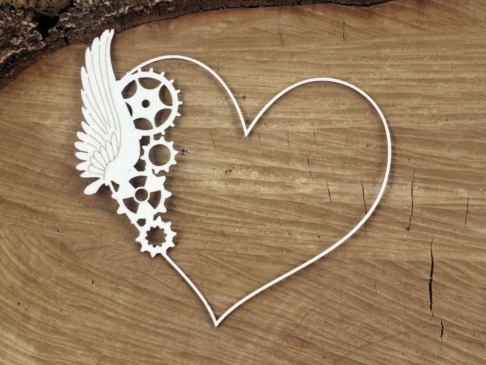 Steampunk Flying Hearts - 1 Winged Frame (4754)