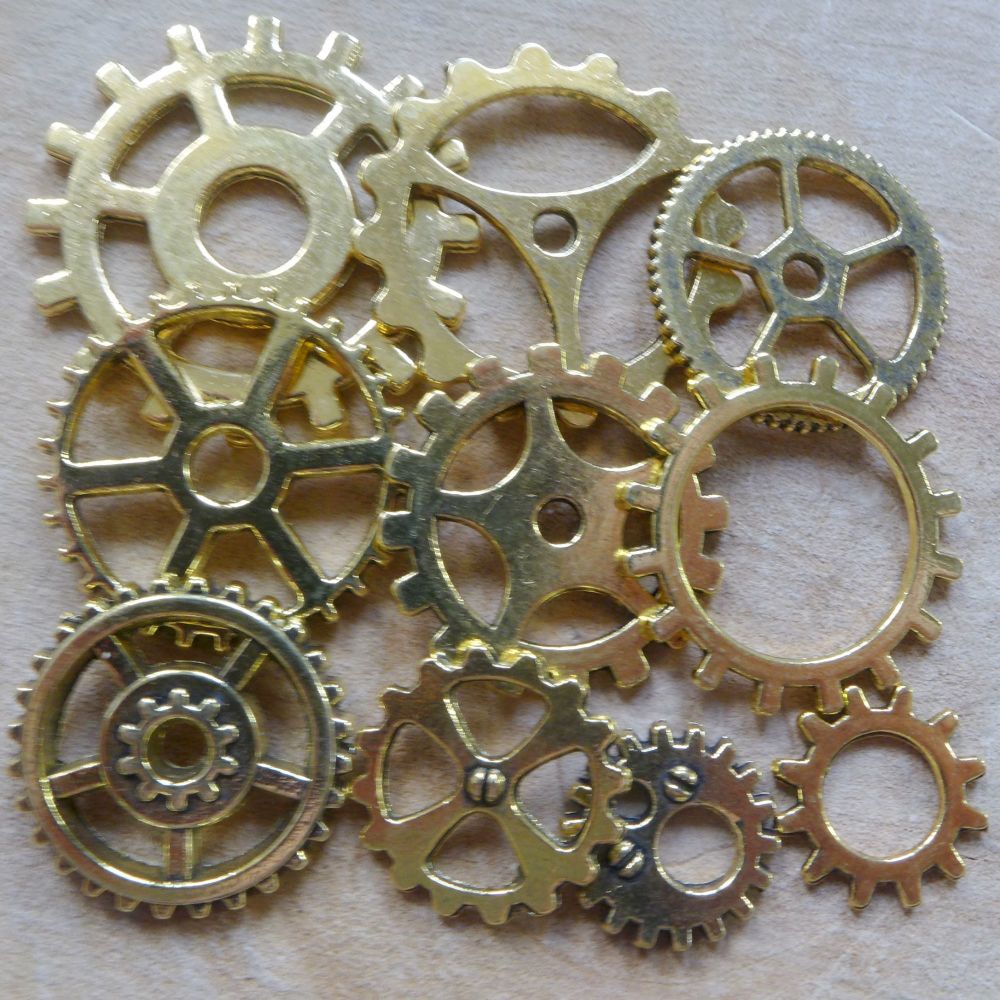 Steampunk Cogs & Gears Xharms - Gold (C105)