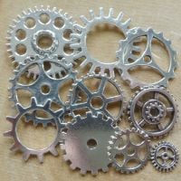 Steampunk Cogs & Gears Charms - Silver (C107)