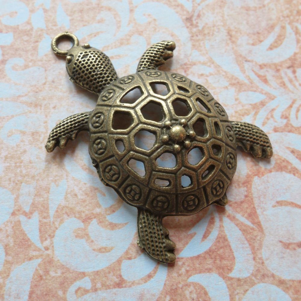 Large Bronze Turtle Charm (C158)