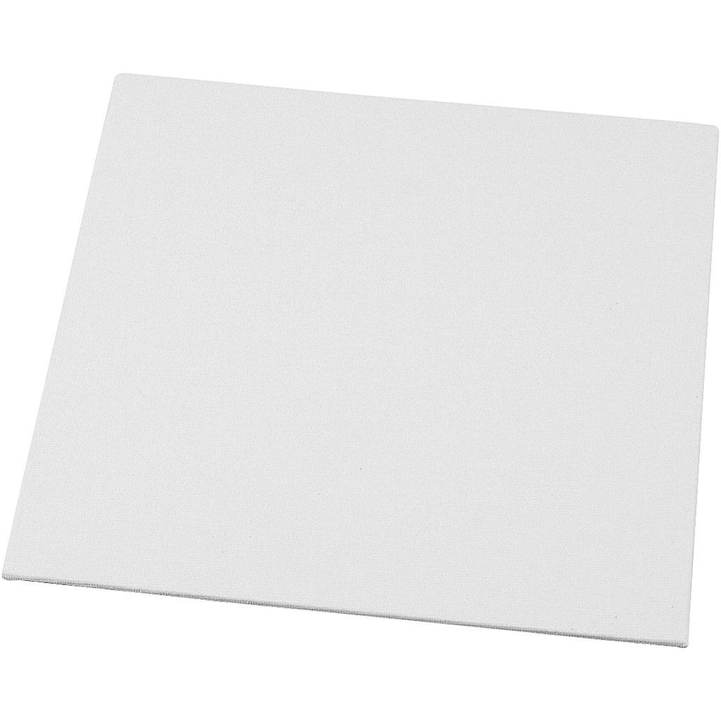 White Cotton Stretched Canvas, 20.3 x 20.3cm Square