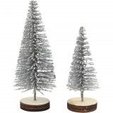 Mini 3D Silver Christmas Trees