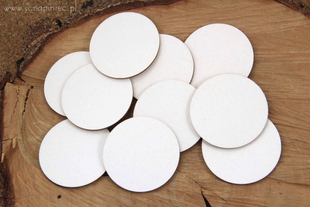 White Chipboard Circles 6cm for ACTOINS 