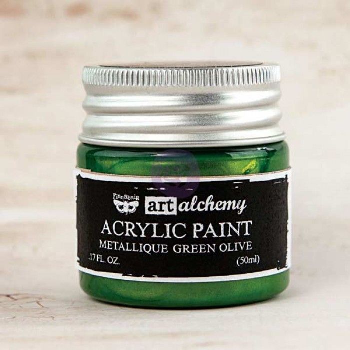 Prima Art Alchemy Acrylic Paint - Metallique Green Olive 