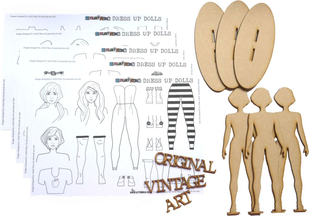 MDF Dress Up Dolls Set
