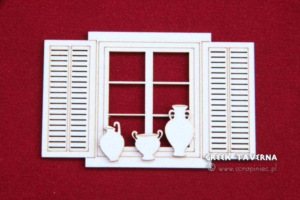 Greek Taverna - Window and Pots (2991)