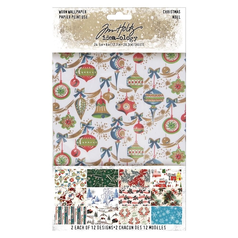 Idea-ology Tim Holtz Worn Wallpaper 5x8 Inch Christmas (TH94011)