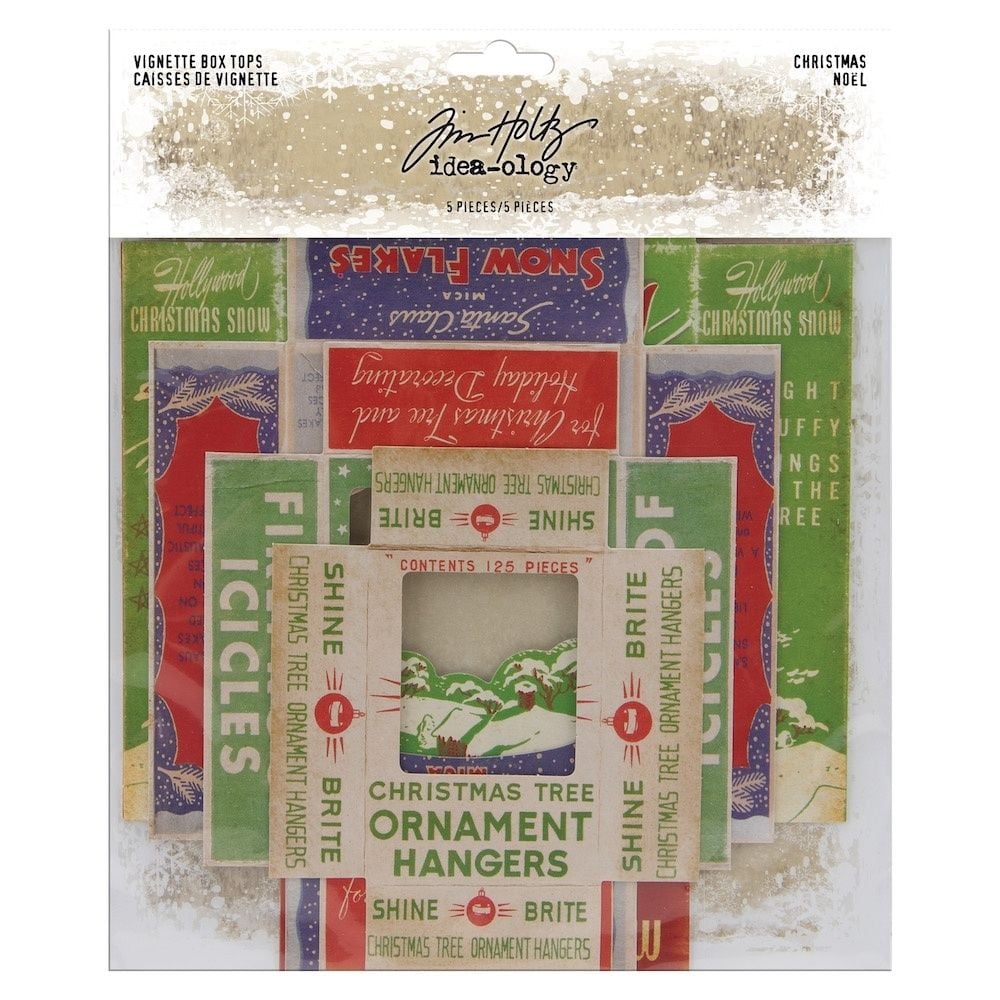 Idea-ology Tim Holtz Vignette Box Tops Christmas (5pcs) (TH94000)