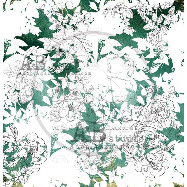 "Emerald Queen" Scrapbooking Paper 12 x12" sheet 8 Wide Eyed