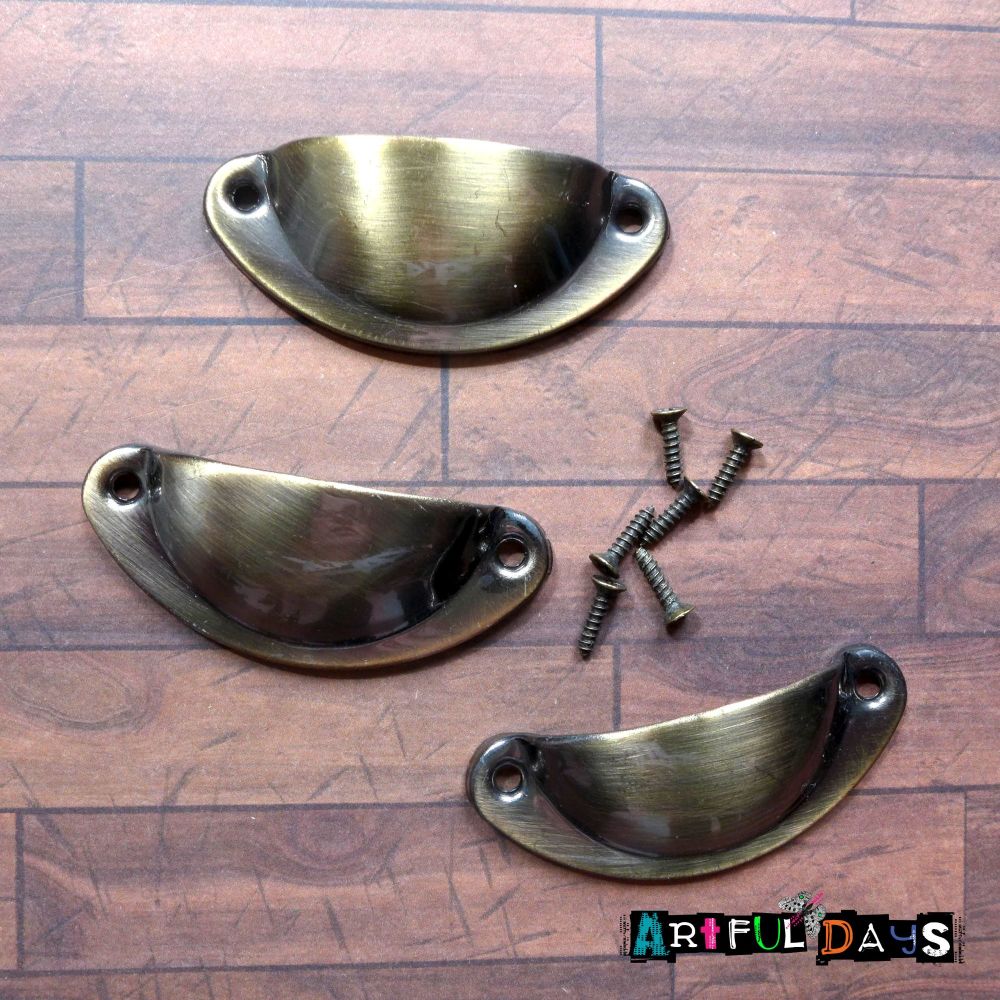 Brushed Bronze Cupped Handles (H2014)
