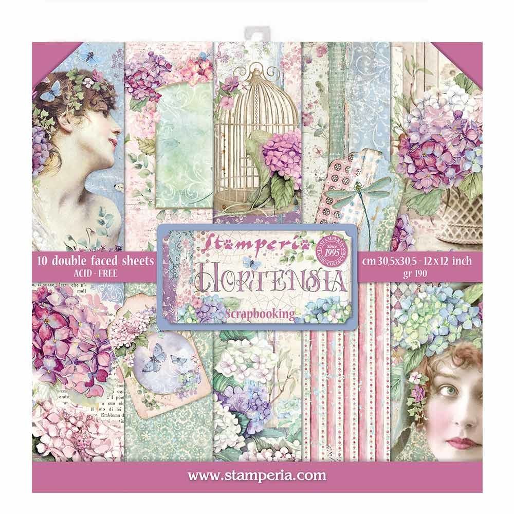 Stamperia Hortensia 12 x 12" Double sided Scrapbooking Papers SBBL72)
