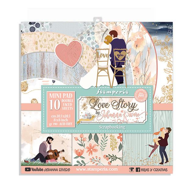 Stamperia Love Story 8x8 Inch Paper Pack (SBBS22)