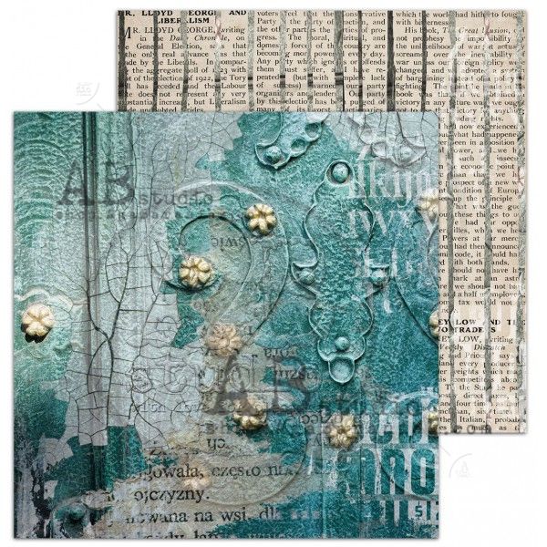 "Love for old things"- Scrapbooking Paper 12 x12" Sheet 8 - Silence