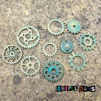 Steampunk Cogs & Gear Charm - Patina (C120) Sea Critters Collection