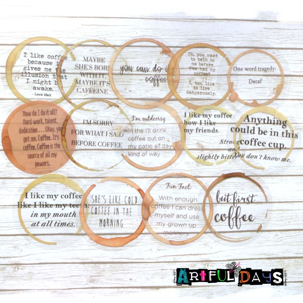 Coffee Lovers Quote Circle Stickers (PA026)
