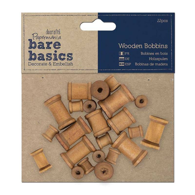 Papermania Bare Basics Wooden Bobbins (PMA 174603)