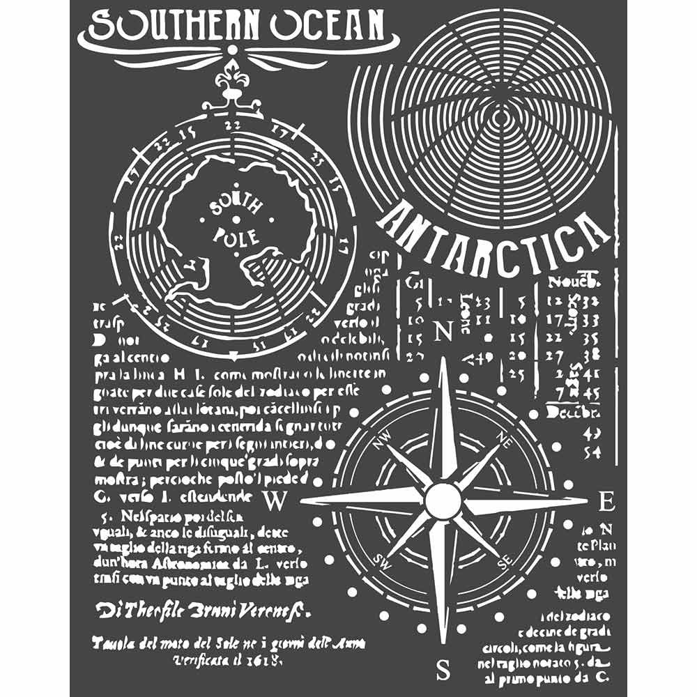 Stamperia Arctic Antarctic Thick Stencil Southern Ocean (KSTD055)