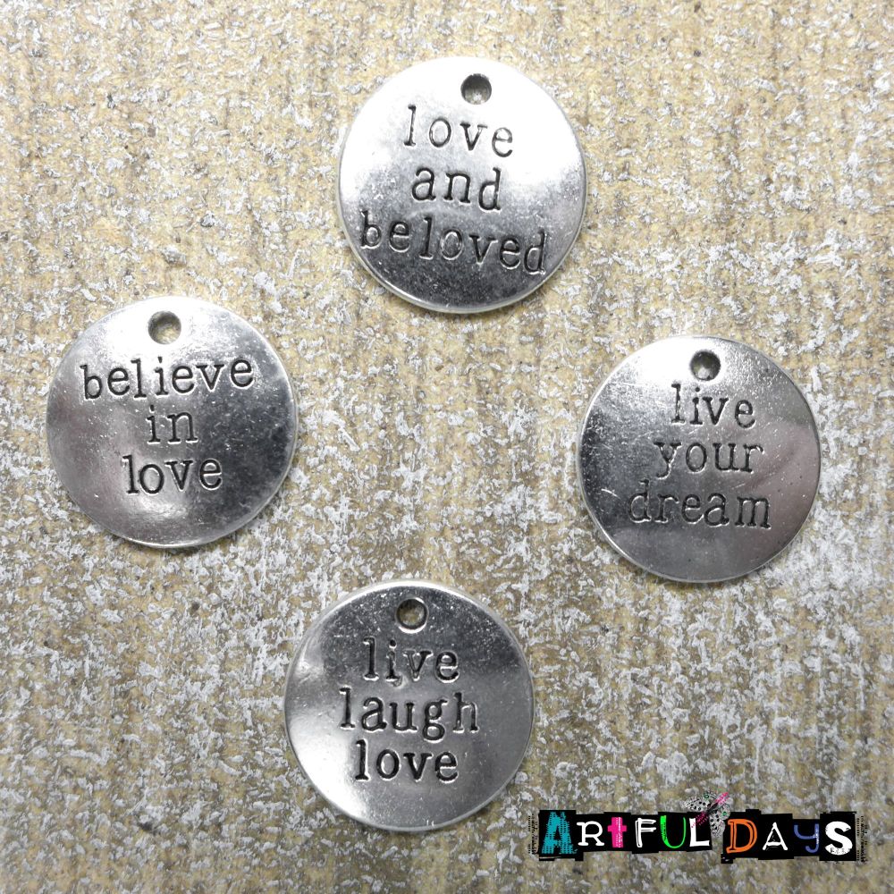 Silver Word Charms (C063)