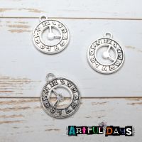 Silver Clock Charms (C039)