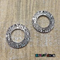 Silver Letter Circle Charms (C055) 