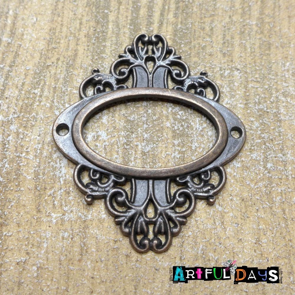 Aged Copper Decorative Oval Frame (C081)