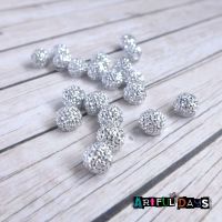 Bling - Tiny Domed Silver Sparkly Cabochons (CA3011)