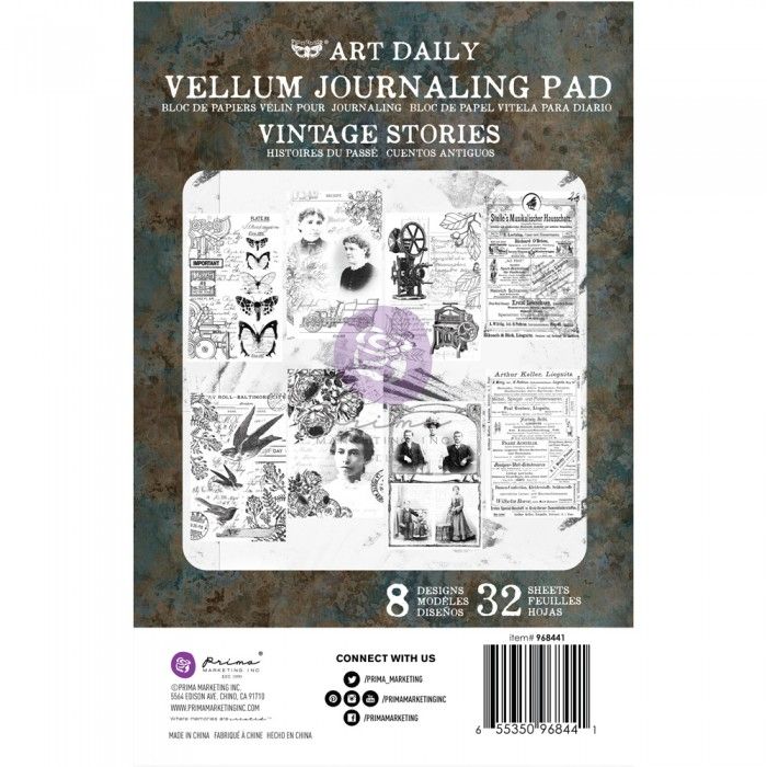 Prima Finnabair Art Daily Vellum Journaling Pad - Vintage Stories