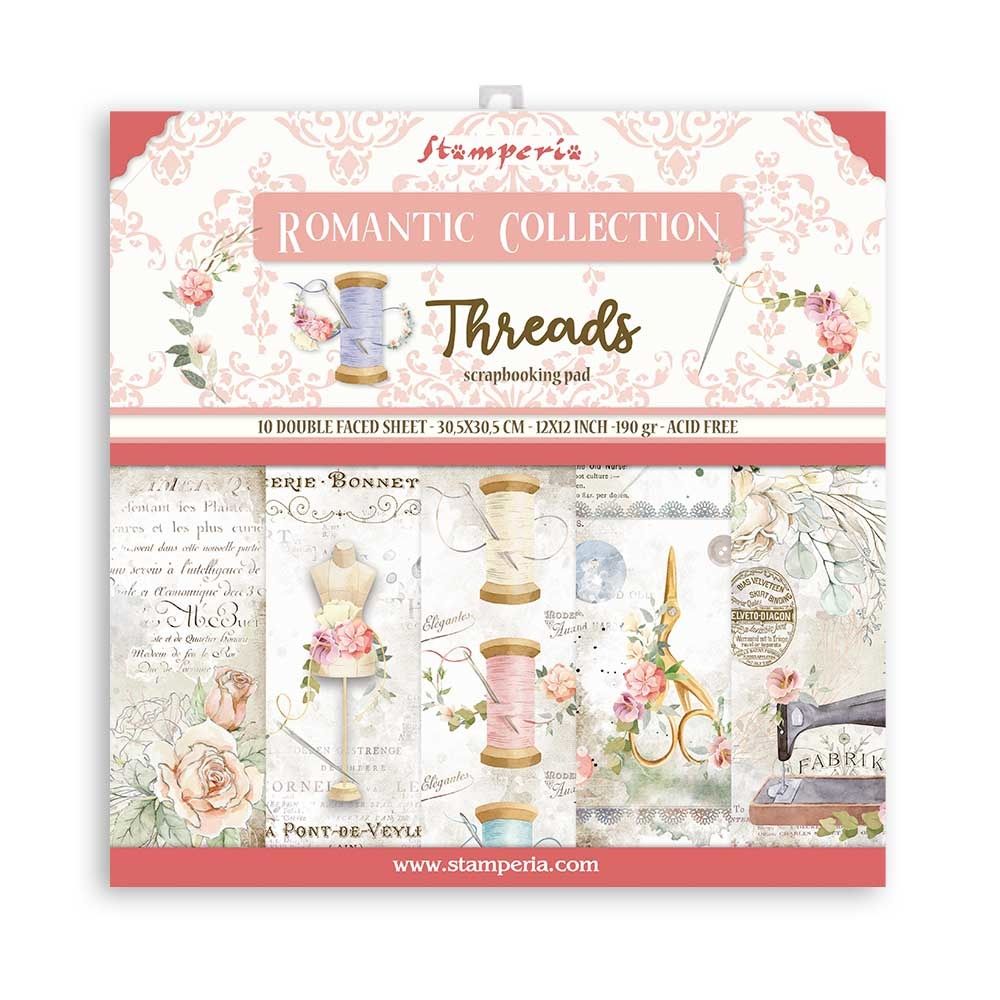 Stamperia Romantic Threads 12x12 Inch Paper Pack (SBBL88)