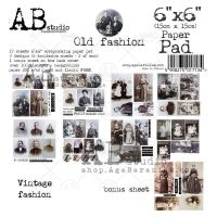 "Old fashion" Scrapbooking Paper 6x6" Pad, 17 Sheets + 1 Bonus Sheet Set