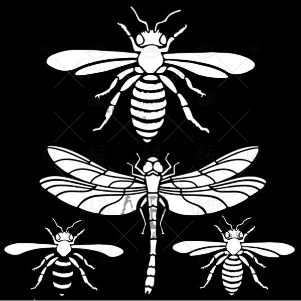 Stencil ID-214 Flying Insects - 6x6"
