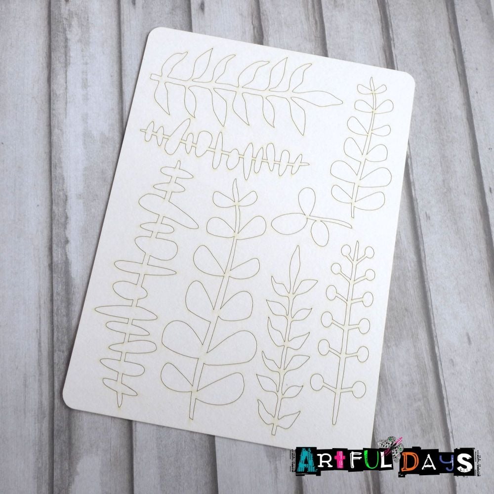 Artful Days Chipboard - A5 set of Leaves (ADC001)
