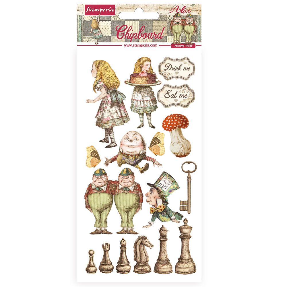 Stamperia Alice Through the Looking Glass Chipboards 15x30cm (DFLCB38)