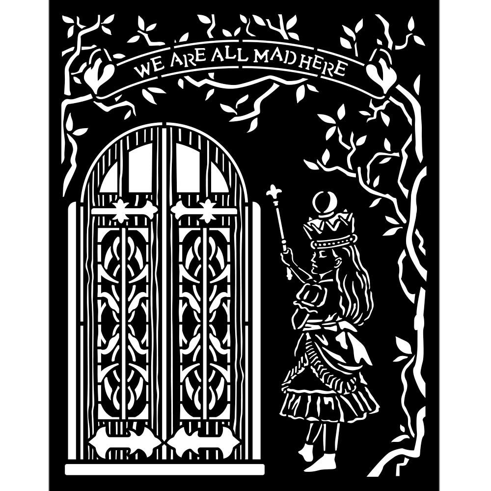 Stamperia Alice Through the Looking Glass Thick Stencil 20x25cm  Door (KSTD