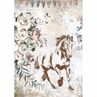 Stamperia Romantic Horses A4 Running Horse (6 pcs) (DFSA4579)