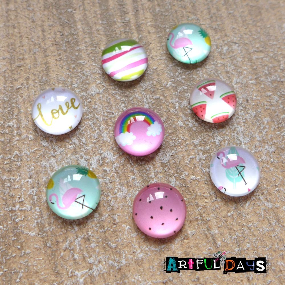 Glass Dome Cabochons Summer Love (CA3007)