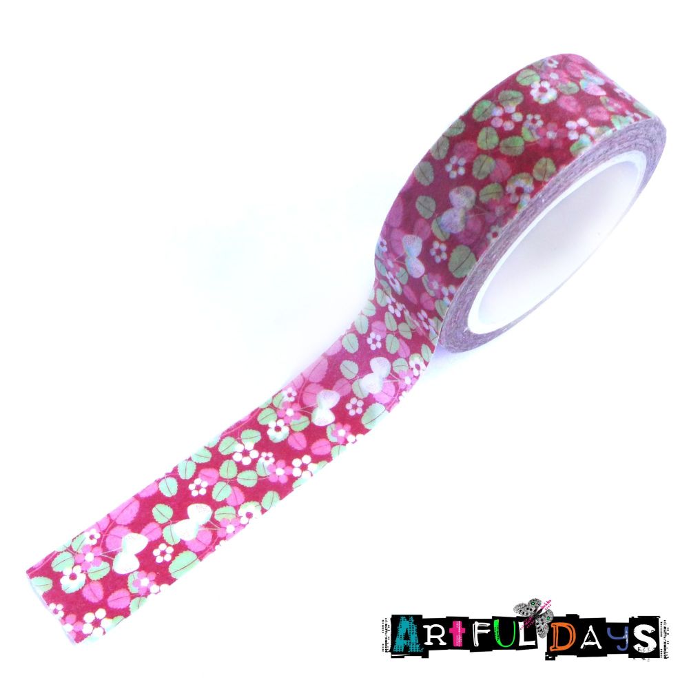 Red & Green Floral Washi Tape (W8011)