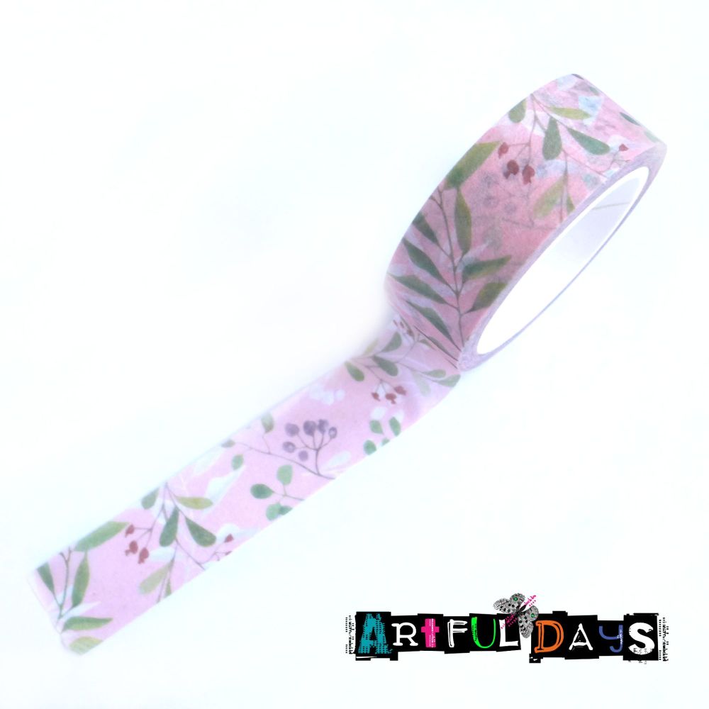Leafy pink Washi Tape (W8023)