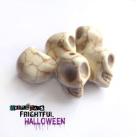 Skull Beads - Distressed White