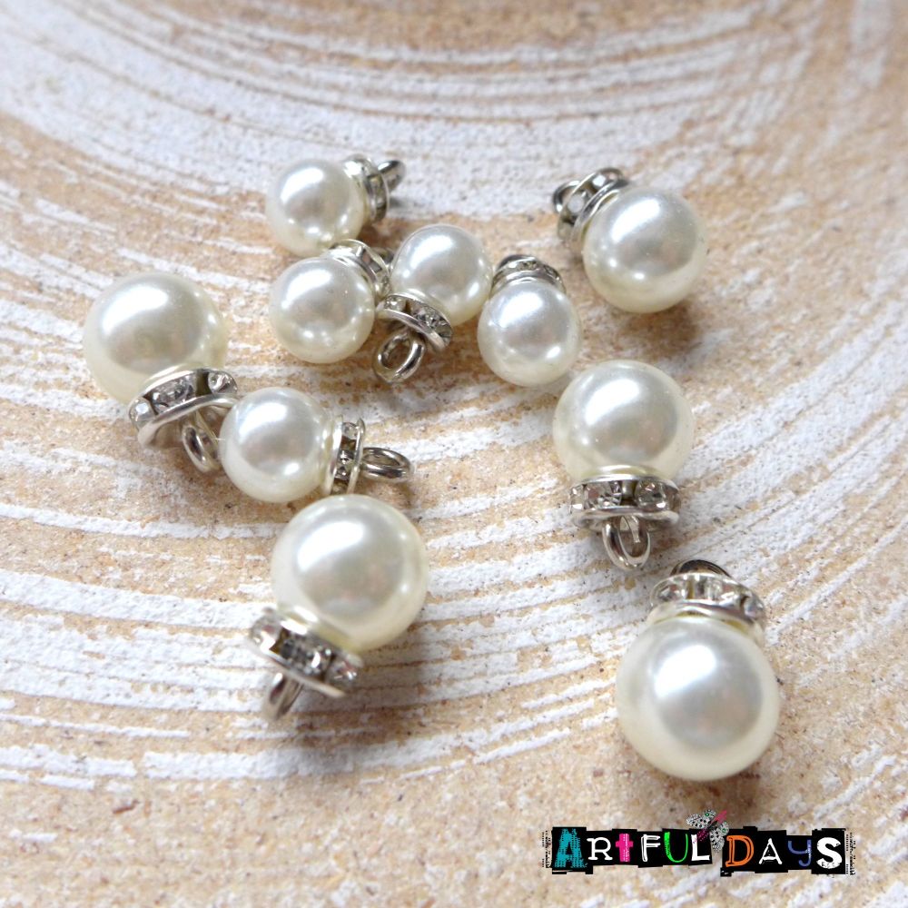 Silver & Pearl Mini Bauble Beads