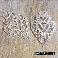Silver Filigree Hearts (C169)