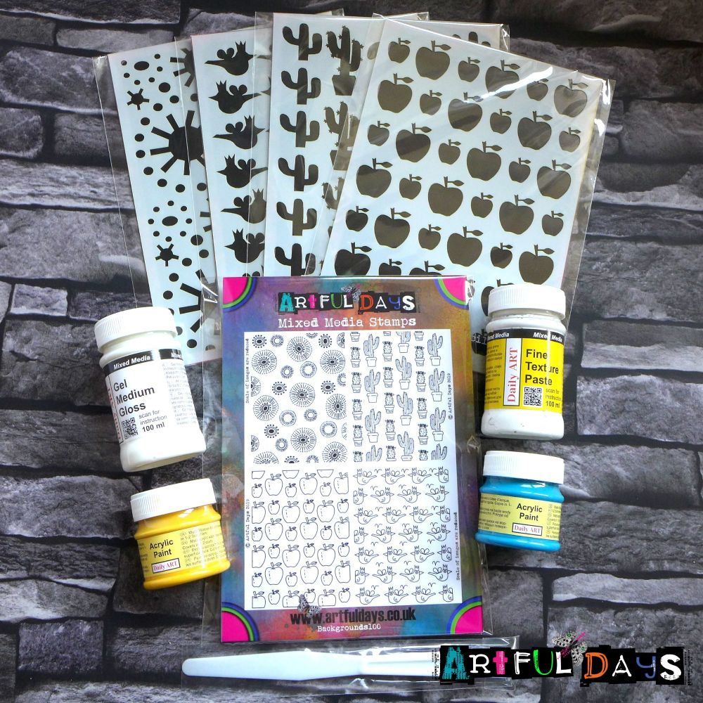 Artful Days Stamp/Stencil & Mixed Media products Bundle 1 **SAVER DEAL**